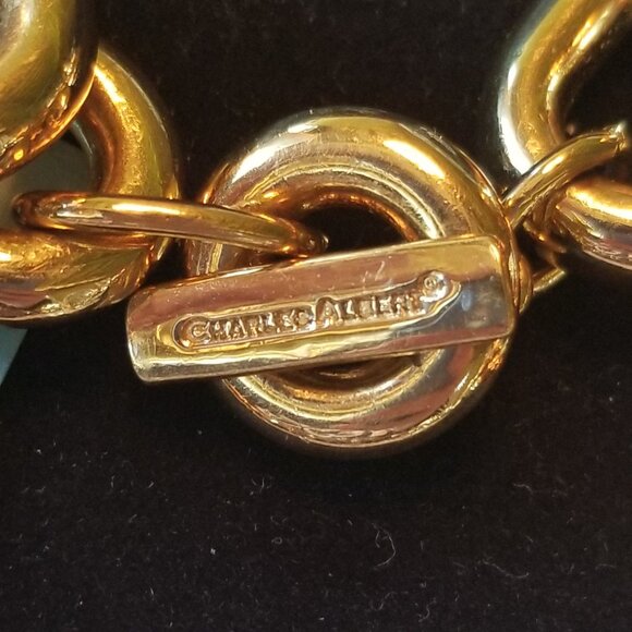 Charles Albert necklace gold link with tags and original box - Picture 3 of 5